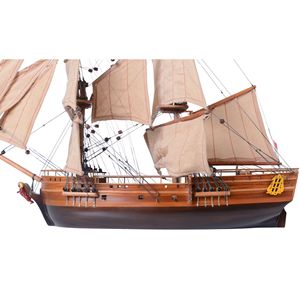 Modèle de bateau esclavementier hollandais de 15 pouces, en bois durable, gravé, navire à voile historique, artisanal, décoration nautique - Product Image 2