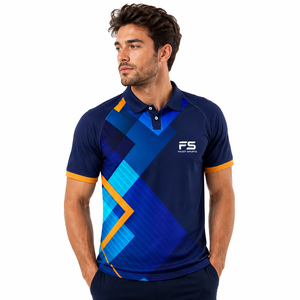 Custom Sublimated Men's <b>Sports</b> <b>Polo</b> Shirt Quick Dry Moisture Wicking Breathable Athletic Golf Tennis Team Uniform Jersey Top - Product Image 3