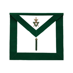 Tablier maçonnique traditionnel Sentinel en velours blanc et vert, avec épée brodée, accessoires de loge fraternelle, regalia de loge maçonnique - Product Image 1