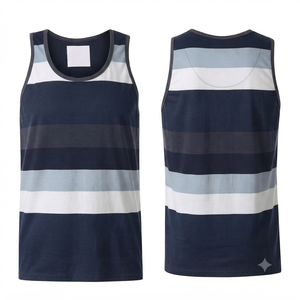 Débardeur de sport pour homme en polyester/coton, style streetwear, pour l'été, respirant et écologique, avec logo tricoté sur le devant - Product Image 3