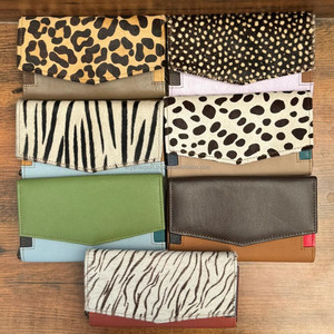 Venta al por mayor, envío directo, moda, embrague largo, diseño de cuero reciclado, bolso de mano hecho a mano, carteras de cuero multicolores para mujer - Product Image 5