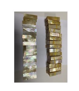 Meilleure vente de dalle de nacre naturelle prédécoupée taille 38mm X 25mm X 1.5mm pour artisanat naturel décoration de la maison tenture murale - Product Image 2