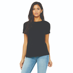 T-shirt personnalisable pour femme à coupe décontractée, manches courtes, en jersey avec appliques boutonnées, 32 fils simples, 4,2 oz, en coton argenté et fibre de bambou - Product Image 1