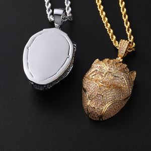 Pendentif Tête de Panthère Luxe Hip Hop Plaqué Or 18K Argent 925 Moissanite Taille Ronde Brillante Bijoux Unisexe Thème Animal - Product Image 4