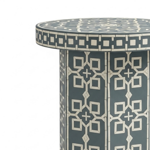 Mesa Auxiliar Geométrica de Lujo con Incrustaciones de Esmalte Ecológico Hecha a Mano, Taburete Decorativo para Apartamento o Escuela - Product Image 3