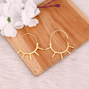 100% Best Quality Brass <b>Hoop</b> <b>Earrings</b> for Women <b>Fashion</b> <b>Earrings</b> for Women for Unique Design Piece for at Best Price - Product Image 4