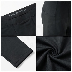 Collants de compression intégraux pour homme North Approach, taille haute, sans couture, noirs, anti-transpiration, respirants, vêtements de sport - Product Image 4