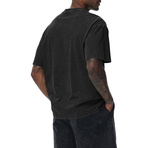 T-shirt en coton noir uni pour homme, manches courtes, col rond, coupe classique, jersey décontracté, couleur unie, design simple - Product Image 5