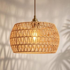 Lampe suspendue en jonc de mer, faite à la main, tissée, luminaire de plafond personnalisé, éclairage bohème, fournisseur direct d'usine du Vietnam - Product Image 6