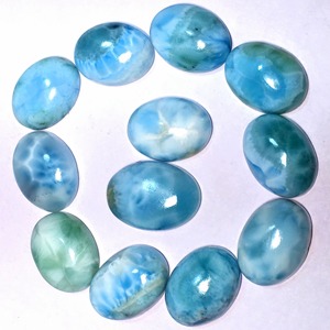 Larimar Calibré Forme Ovale Pierre Précieuse Naturelle Non Montée Cabochon pour Fabrication de Bijoux Bague/Boucles d'Oreilles Prix de Gros par Carat Qualité Naturelle - Product Image 4
