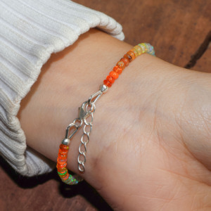 Shaded Plain <b>Beads</b> <b>Bracelet</b> Multicolor Gradient Simple Fashion <b>Bracelet</b> for Women - Product Image 2