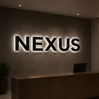 Letrero Luminoso LED Personalizado, Letras Negras Retroiluminadas, Letrero 3D con Letras de Canal para Negocios, Letrero Publicitario Acrílico
