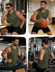 Camiseta sin Mangas Personalizable para Hombre, Venta al por Mayor, Talla Europea, Camisetas Deportivas Transpirables para Correr y Baloncesto - Product Image 4