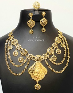Colección Exclusiva de Dubái, Conjuntos de Joyería de Moda Clásica de Latón Chapado en Oro de 24 Quilates para Compromiso, Aniversario y Boda - Product Image 1