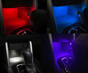 HYUGA Éclairage d'ambiance LED pour intérieur de voiture, pour console centrale, zone des pieds et boîte à gants, 4 ampoules, pour trous pré-découpés, 12V, pour rétrofit/amélioration, Nouveau 1 - Product Image 4