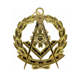 Colgante de Regalia Fraternal para Secretario Masónico, Joya de Metal Dorado y Cuero, para Oficial Secretario Masónico - Product Image 4