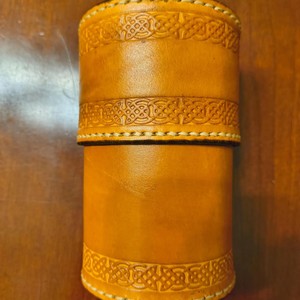 New Arrival 100% Genuine Cowhide Leather Handmade Molded Round Dice <b>Cups</b> 16 Centimeter Custom OEM Design with Custom Design - Product Image 3