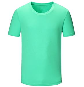 T-shirt col rond en coton tissé pour homme, haut à manches courtes, tendance, vente en gros - Product Image 1