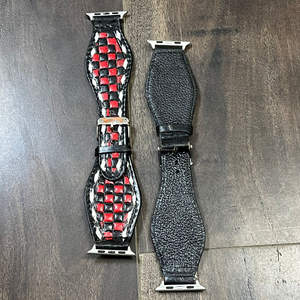 Correa de Reloj de Cuero con Hebilla de Liberación Rápida, Diseño a Cuadros, Hecha a Mano, Correa de Reloj de Cuero Genuino de Moda para Regalos - Product Image 6