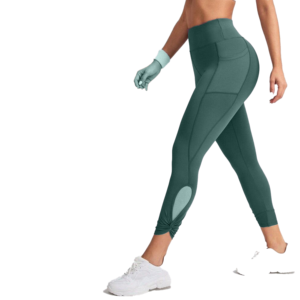 High Waist Solid Color Leggings With Pockets Stretch Breathable Full Length Sporty Knitted Women's Leggings - Product Image 5