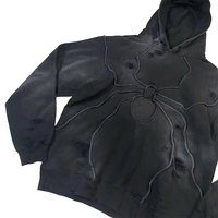 Sudadera con capucha y cremallera Y2K Spider para hombre |   Sudadera de Otoño Personalizada con Estampado y Bordado, Forrada, de Spandex/Algodón |   Forro Polar Grueso