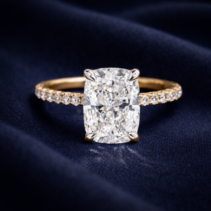 Customized 3.00 Carat <b>Long</b> <b>Cushion</b> Cut Brilliant Lab Grown Diamond Engagement Ring 14K 18K Solid Gold IGI Certified Wedding Ring - Product Image 1