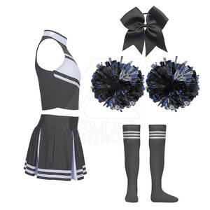 Ensemble d'uniformes de cheerleading personnalisés pour jeunes femmes, haut court et jupe plissée, tenue de danse pour compétition, kit d'équipe - Product Image 5