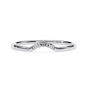 Bague en or blanc pour femme, diamant rond taille brillant, alliance de fiançailles minimaliste, diamants naturels couleur G - Product Image 1
