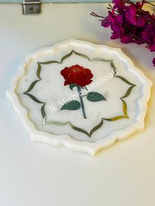 จานหินอ่อนทำมือสุดหรู เทคนิคการขัดเงา ลายวงกลม ของตกแต่งบ้านสุดโดดเด่น ของขวัญแต่งงาน ราคาขายส่ง - Product Image 5