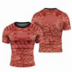 เสื้อแรชการ์ดแขนสั้นลายพรางแบบกำหนดเองสำหรับกิจกรรมกลางแจ้ง ป้องกันรังสียูวี แห้งเร็ว เหมาะสำหรับเล่นเซิร์ฟและว่ายน้ำ - Product Image 2