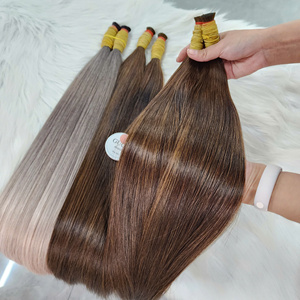 Precio al por mayor: Extensiones de cabello virgen 100% vietnamita de primera calidad, lisas como hueso, a granel, de 16 a 32 pulgadas, súper doble densidad. - Product Image 3