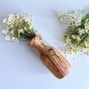 Florero de Madera Hecho a Mano, Florero de Madera de Acacia y Mango para Flores Secas, Decoración Moderna para Mesa de Hogar - Product Image 1