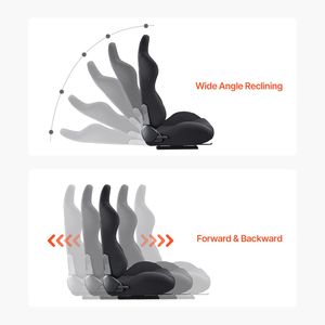 Set di 2 Sedili da Corsa Regolabili, Comodi con Schiuma ad Alta Resilienza e Sedute Auto Reclinabili ad Ampio Angolo - Product Image 6