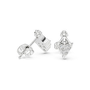 14K Yellow <b>Gold</b> Round Lab-Grown Diamond Everyday Wear <b>Earrings</b> for Women | New Grown Diamond - Product Image 5