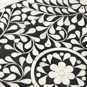 Modern Bone Inlay Wooden Side Table Luxury Handmade Bedside Wardrobe Decorative Accent End Table Custom Living Room Furniture - Product Image 3