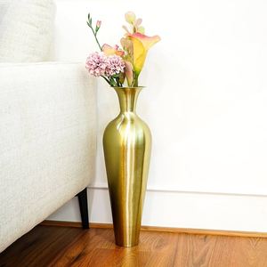 Modern Round <b>Vase</b> Tabletop Floral Display Decor Durable Metal <b>Unique</b> Design for Home Wedding Centerpiece - Product Image 3
