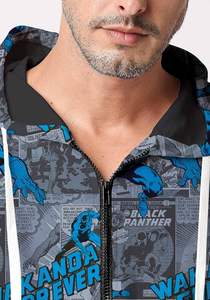 Sweat à capuche zippé intégral personnalisé style mode, 100% coton, coupe ample, décontracté, pour homme - Product Image 2