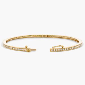 Eternity Diamond <b>Bangle</b> <b>Bracelet</b> in Yellow Gold - Product Image 3