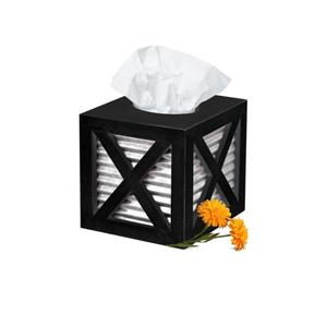 Boîte à mouchoirs rectangulaire en bois massif marron pour comptoirs de salle de bain, commodes, tables de nuit, salons et bureaux - Product Image 2