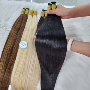 Bone Straight Vietnamese Hair Super Double Drawn Bundles Human Hair <b>Extensions</b> <b>Cheap</b> Wholesale Bulk 100% Dyed Women Hair Hair - Product Image 4