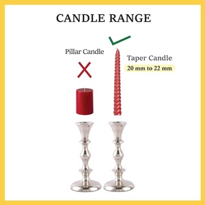 Luxury Silver <b>Taper</b> <b>Candle</b> Holders Set of 2 for Dining and Coffee Table Decorative Centrepiece for Home and Christmas - Product Image 4