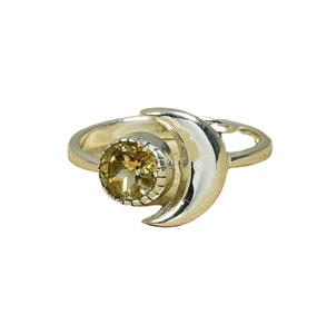 Yellow <b>Crystal</b>/Rhinestone Fancy Rose Gold Plated 925 Sterling Silver <b>Ring</b> Cut Gemstone Jewelry Handmade Gift for Her - Product Image 1