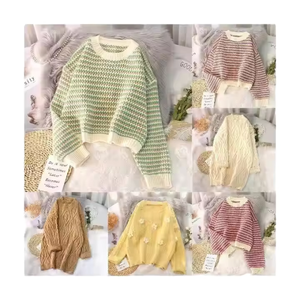Women's Knitted Pullover Sweater Crew Neck Full Sleeve Solid Color Anti-Pilling Casual Autumn Wear - Product Image 1