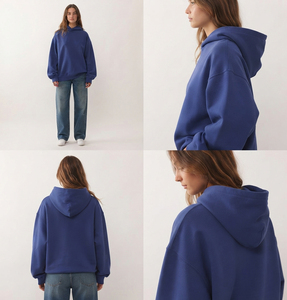 Sweat-shirt à capuche oversize en molleton épais 100 % coton, coupe ample, style streetwear, pour femme - Product Image 6