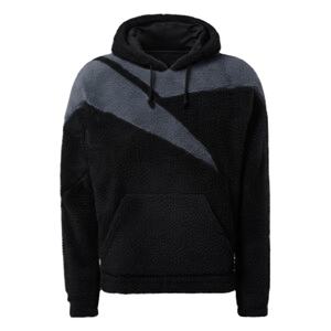 Sweat à capuche bicolore en gros, sweat-shirt à capuche unisexe en molleton noir et gris - Product Image 1