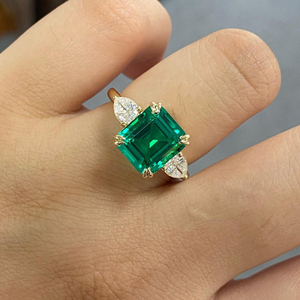 Top Selling Iced Jewelz 4 Carat Moissanite <b>Emerald</b> Cut Prong Set IGI Certified Rose Gold Engagement Wedding <b>Ring</b> - Product Image 3