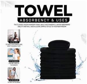 Toalla de Baño de Algodón Negro Grueso, Textura de Felpa, Premium, para Spa, Hotel, Baño, 580 GSM, 70x140 cm, UE - Product Image 1