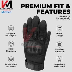 ถุงมือเพนท์บอลที่ทนทาน แผ่นรองกันกระแทก สายรัดข้อมือปรับได้ ถุงมือป้องกันแบบเต็มนิ้วสำหรับกิจกรรมกลางแจ้ง - Product Image 5