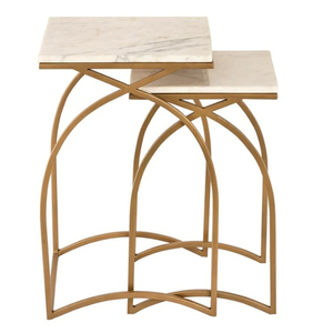 Mesas de Centro Modernas y Ecológicas con Tapa de Mármol Convertible y Estructura de Acero, Muebles Contemporáneos para Sala de Estar - Product Image 2