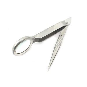 Professional Eyebrow Tweezers Magnifying Glass Slant Tip High Carbon Steel Ingrown Hair Splinter <b>Remover</b> <b>Tool</b> - Product Image 2